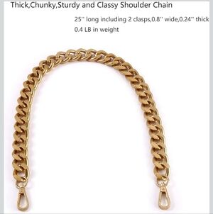 25 Inch Trendy Chunky Metal Chain Purse Handle Shoulder Strap Replacement